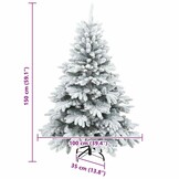 Kunstkerstboom Sneeuw Bedekt Wit 150cm - 80% Korting