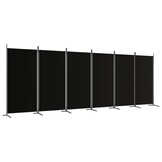 VidaXL Kamerscherm 6 Panelen - 520x180 cm Stof Zwart - 34% Korting
