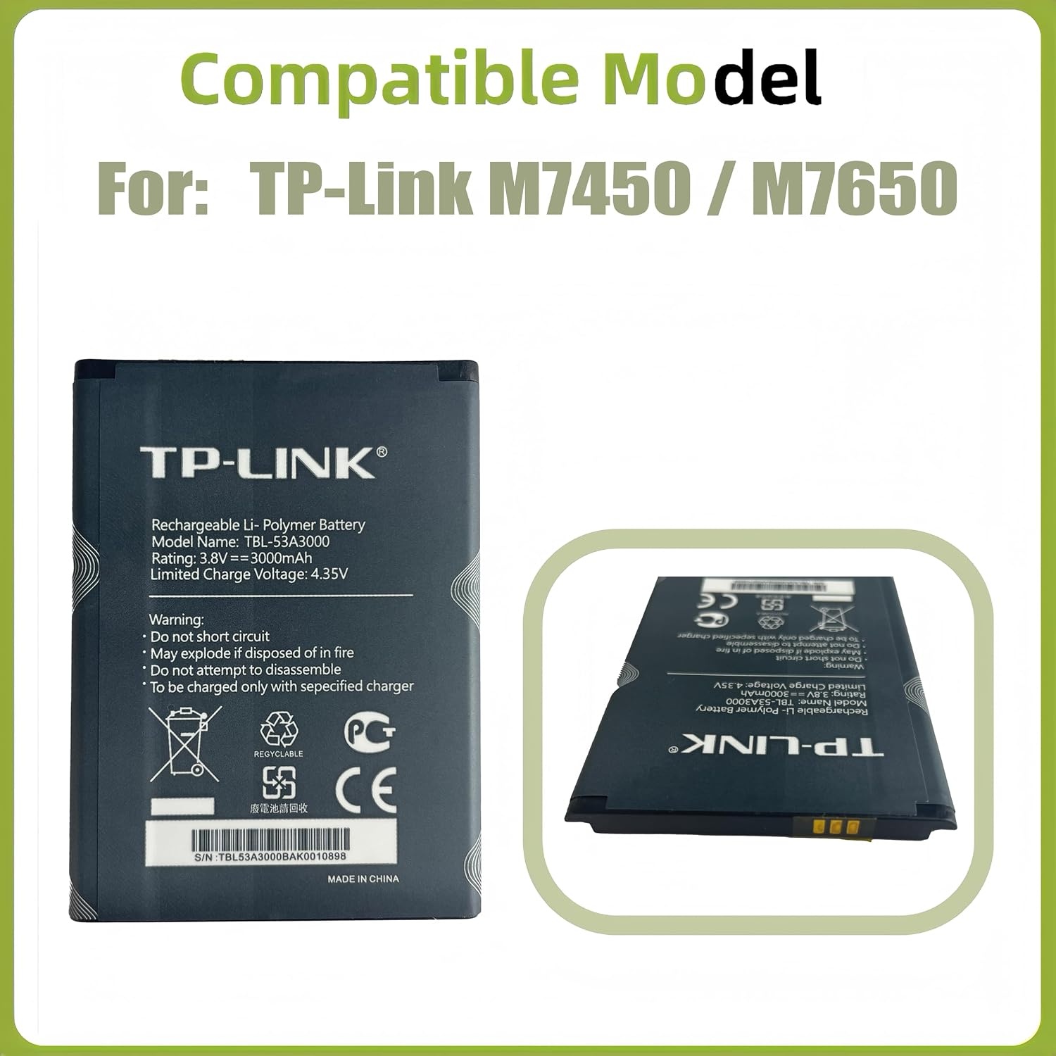 Vervangende Accu TP-Link M7450/M7650 (3000mAh) - 28% Korting!