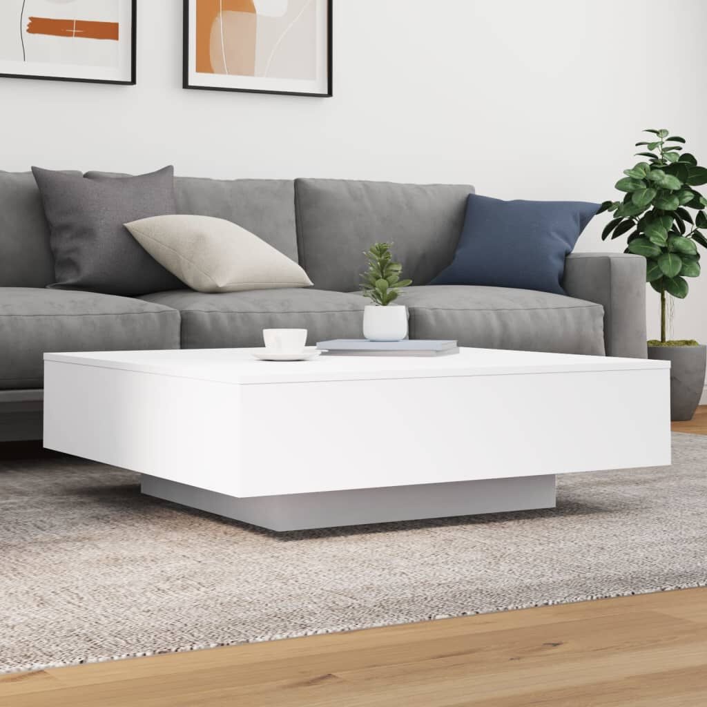 Moderne Salontafel met LED-verlichting Wit 100x100x31 cm - 61% Korting!