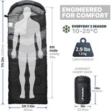 MalloMe Sleeping Bags for Adults & Kids Sleeping Bag 3-4 Season - Ultralight Backpacking Sleeping Bag Cold Weather & Warm, Lightweight Compact, Single Adult Girls Boys Winter Sleep Camping Accessories