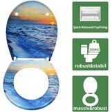 Duroplast Toilet Seat Soft Close -Quick Release Toilet Lid with Top Fixing,Various Patterns to Choose from (UF819-02)
