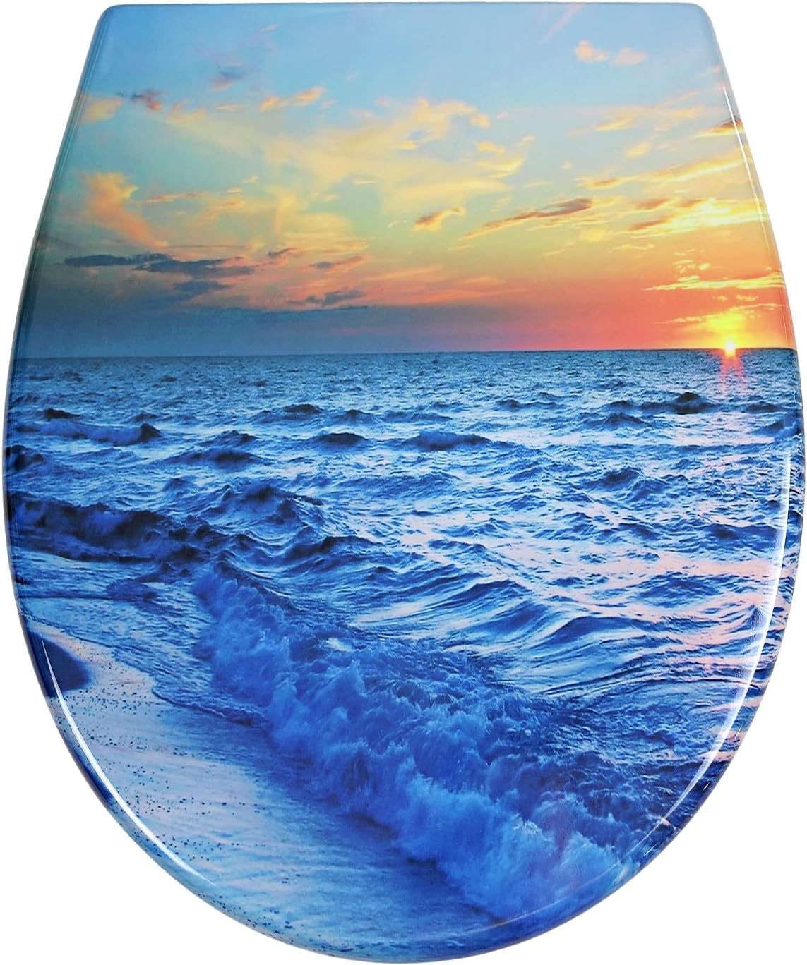 Duroplast Toilet Seat Soft Close -Quick Release Toilet Lid with Top Fixing,Various Patterns to Choose from (UF819-02)