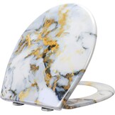 Duroplast Toilet Seat Soft Close -Quick Release Toilet Lid with Top Fixing,Various Patterns to Choose from (UF819-02)