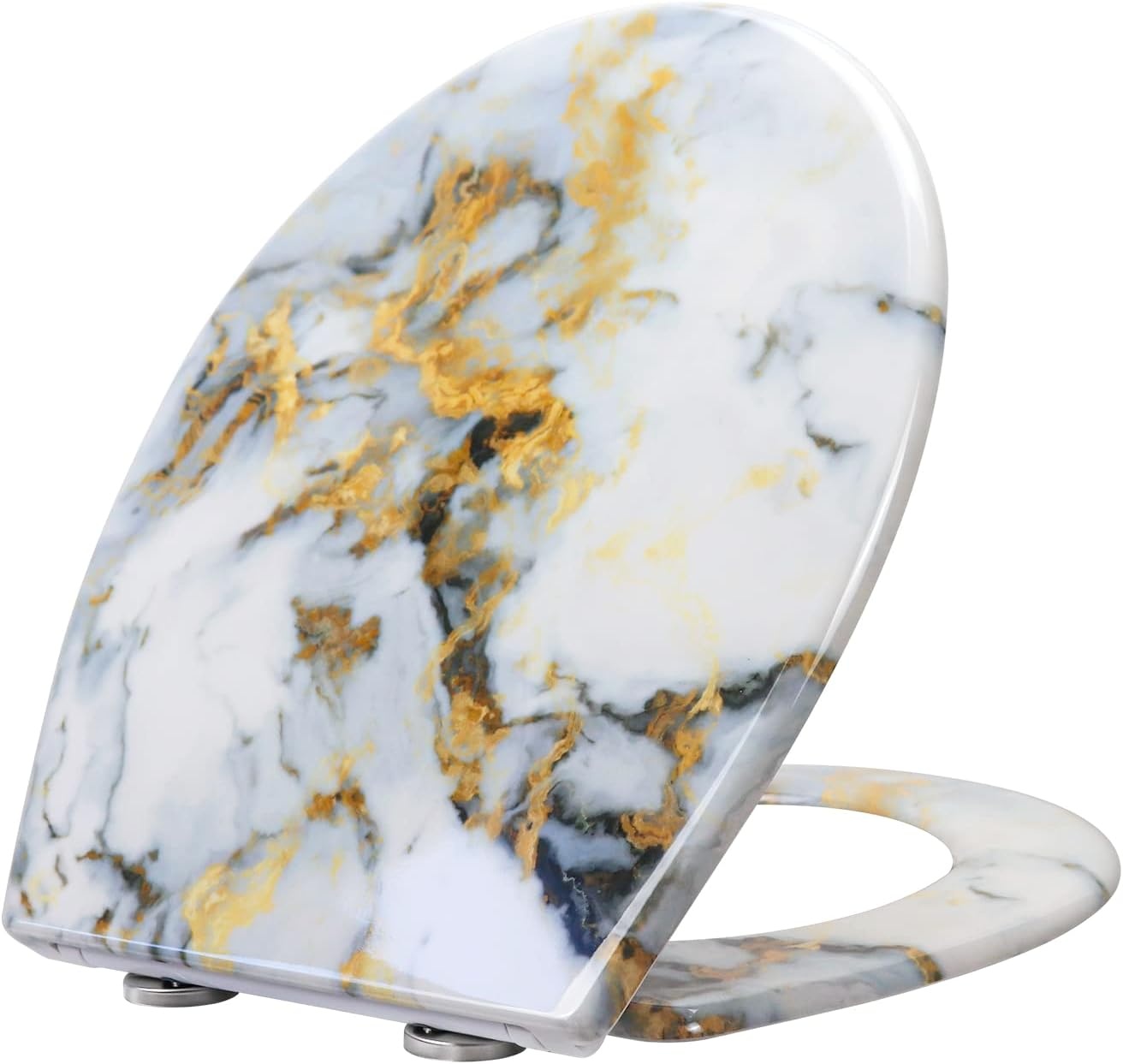 Duroplast Toilet Seat Soft Close -Quick Release Toilet Lid with Top Fixing,Various Patterns to Choose from (UF819-02)