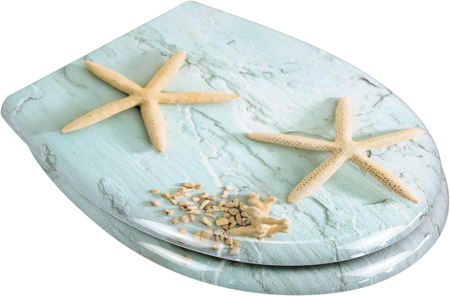 Duroplast Toilet Seat Soft Close -Quick Release Toilet Lid with Top Fixing,Various Patterns to Choose from (UF819-02)