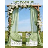 Set van 2 Groene Chiffon Gordijnen 75x600cm (28% Korting)