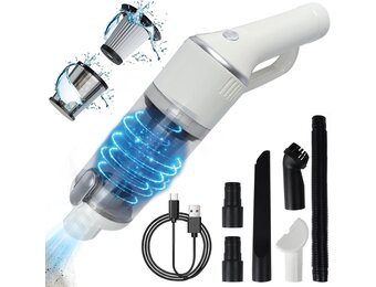 Draadloze Handstofzuiger 120W 15000Pa - Wit | 29% Korting