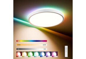 Dimbaar LED Plafondlicht Ø30cm met RGB, 41% Korting