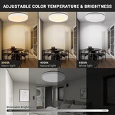 Moderne LED Plafondlamp Rond 30cm - Dimbare Kleur & RGB