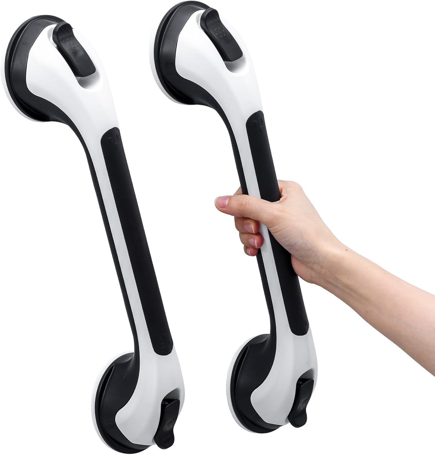 TAILI Douchehandgrepen Zwart (Set van 2) - 43cm - Zonder Boren