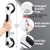 TAILI Douchehandgrepen Zwart (Set van 2) - 43cm - Zonder Boren