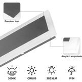 LED Wandlamp Donkergrijs 150cm IP54 45W Warm Wit 3000K (58% Korting)