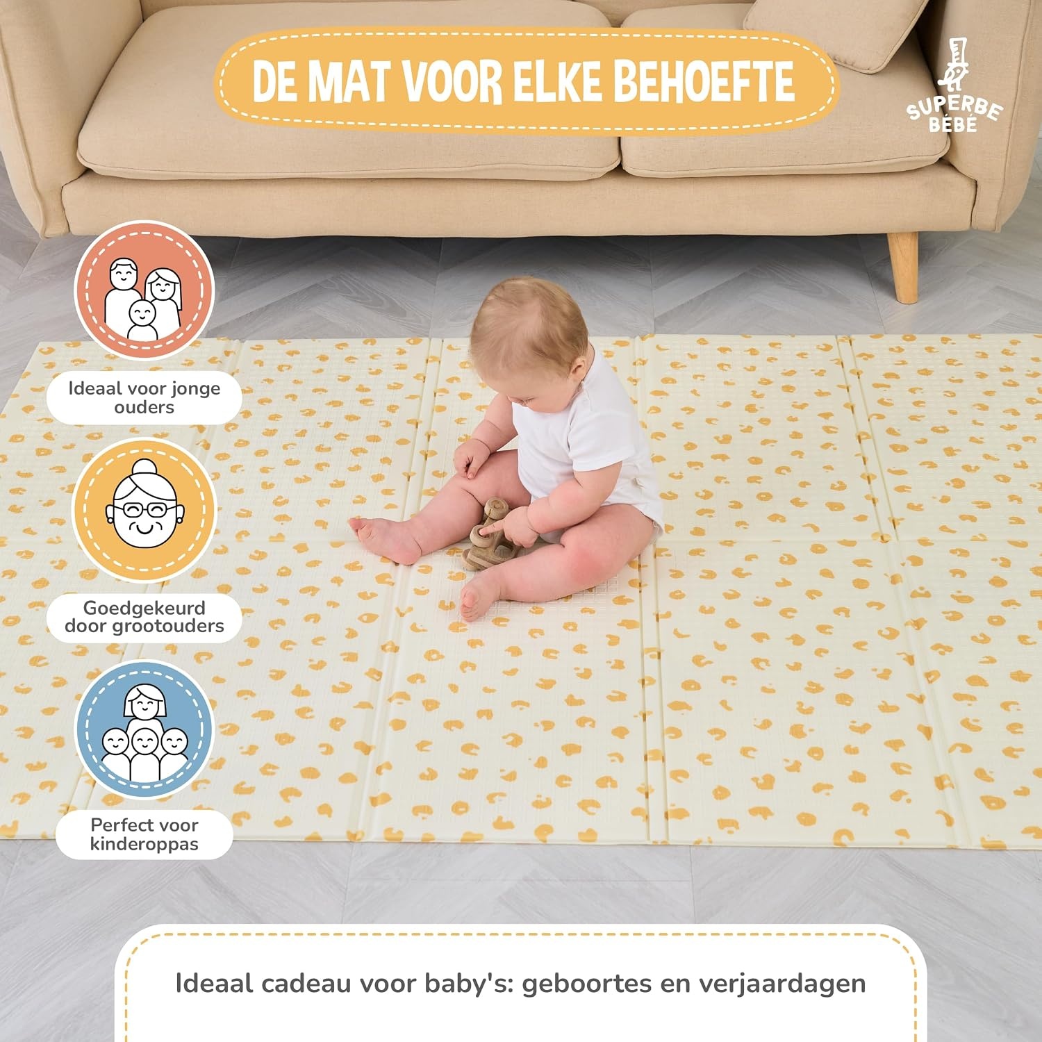 XXL Baby Speelmat 120x180cm met 28% Korting