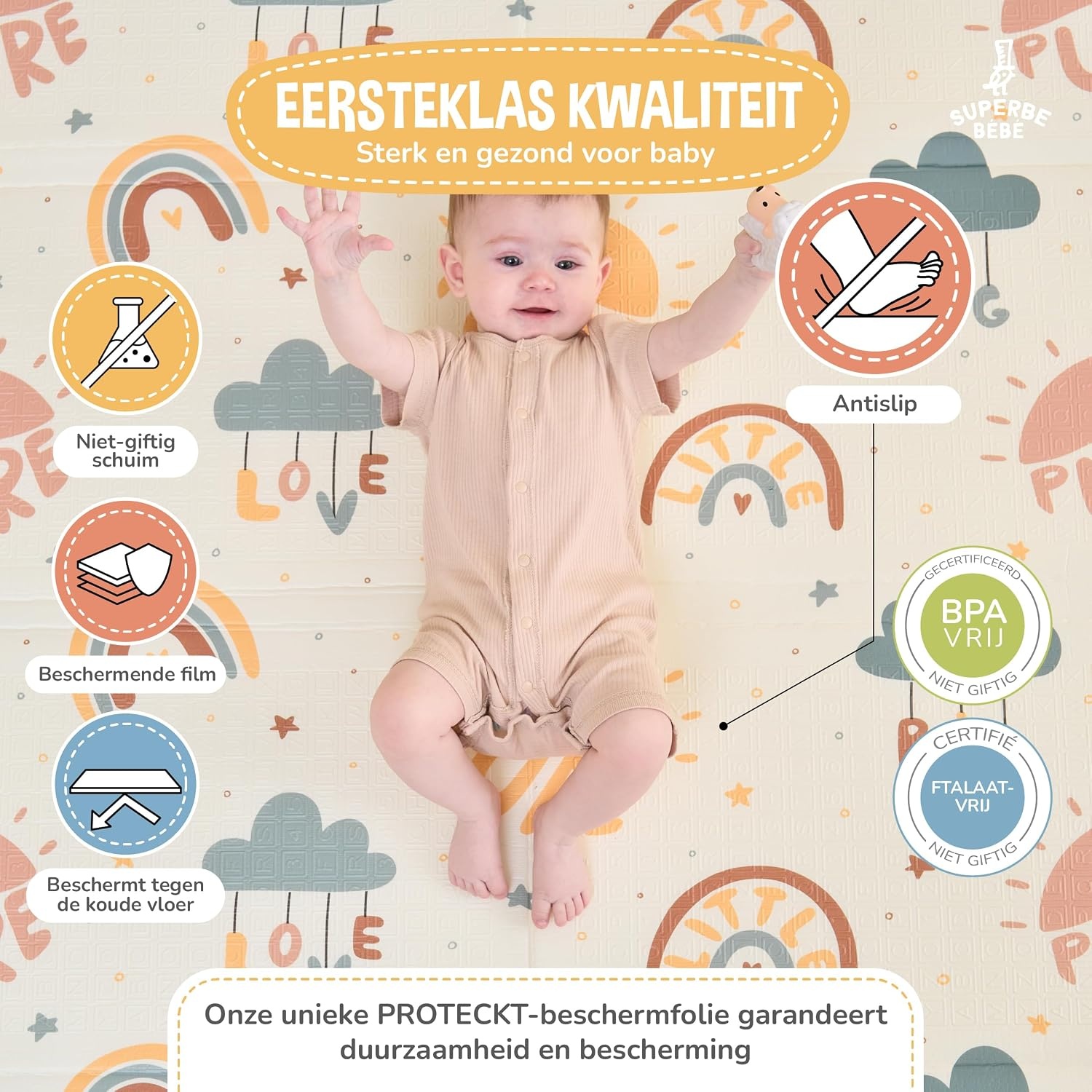 XXL Baby Speelmat 120x180cm met 28% Korting