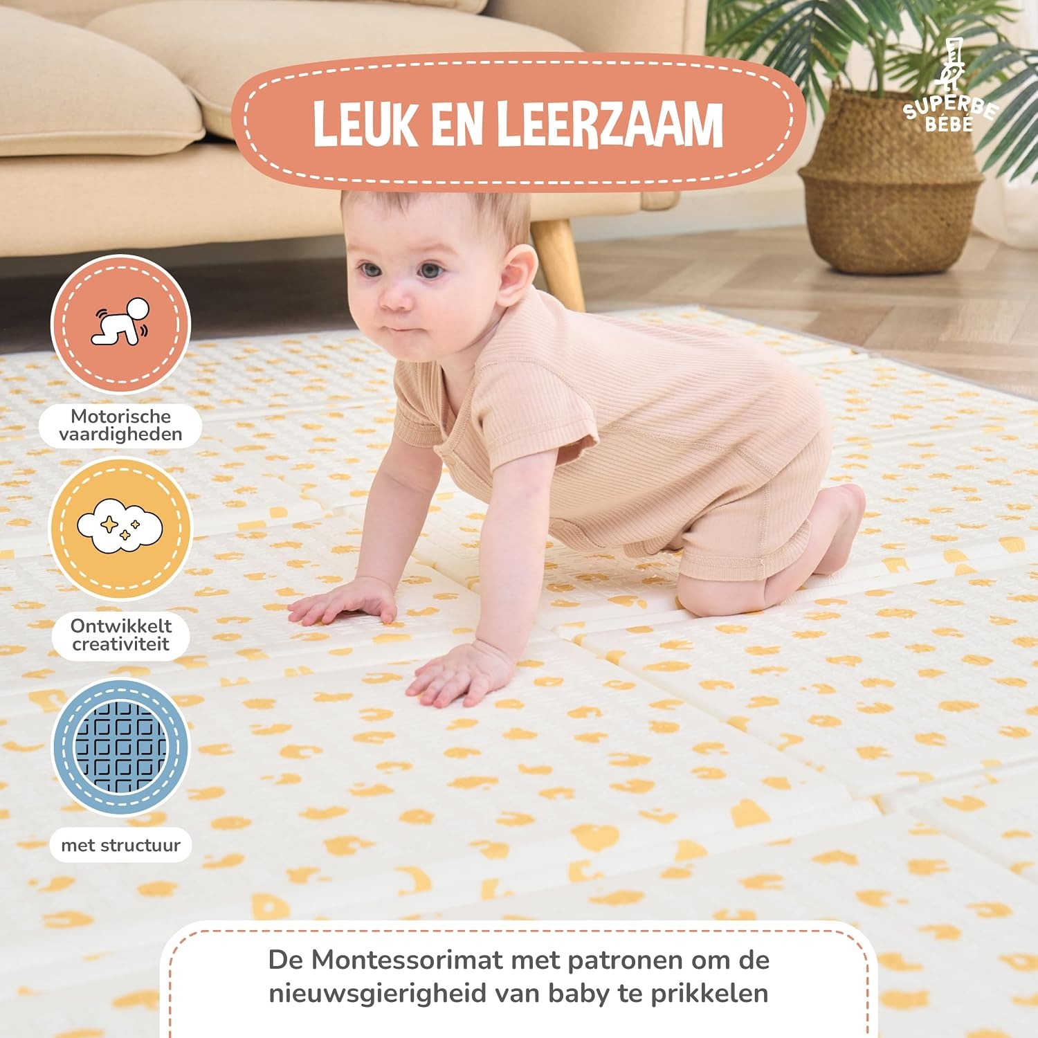 XXL Baby Speelmat 120x180cm met 28% Korting
