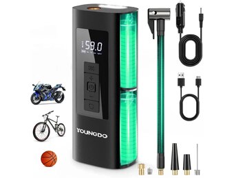 YOUNGDO Elektrische Fietspomp: 150 PSI, 6000 mAh, Snel Oppompen met Korting!