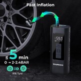 YOUNGDO Elektrische Fietspomp: 150 PSI, 6000 mAh, Snel Oppompen met Korting!