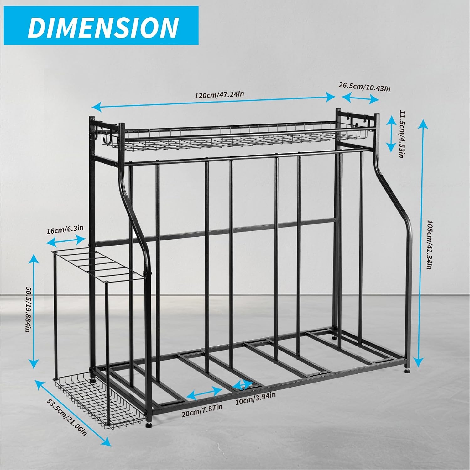 4-Bike Stand, Fiets Floor Parking Stand, Fiets Stand vloer, Fietsenstalling voor Garage Gebruik voor Mountain, Hybride, Kinderfietsen, Indoor Outdoor Bike,