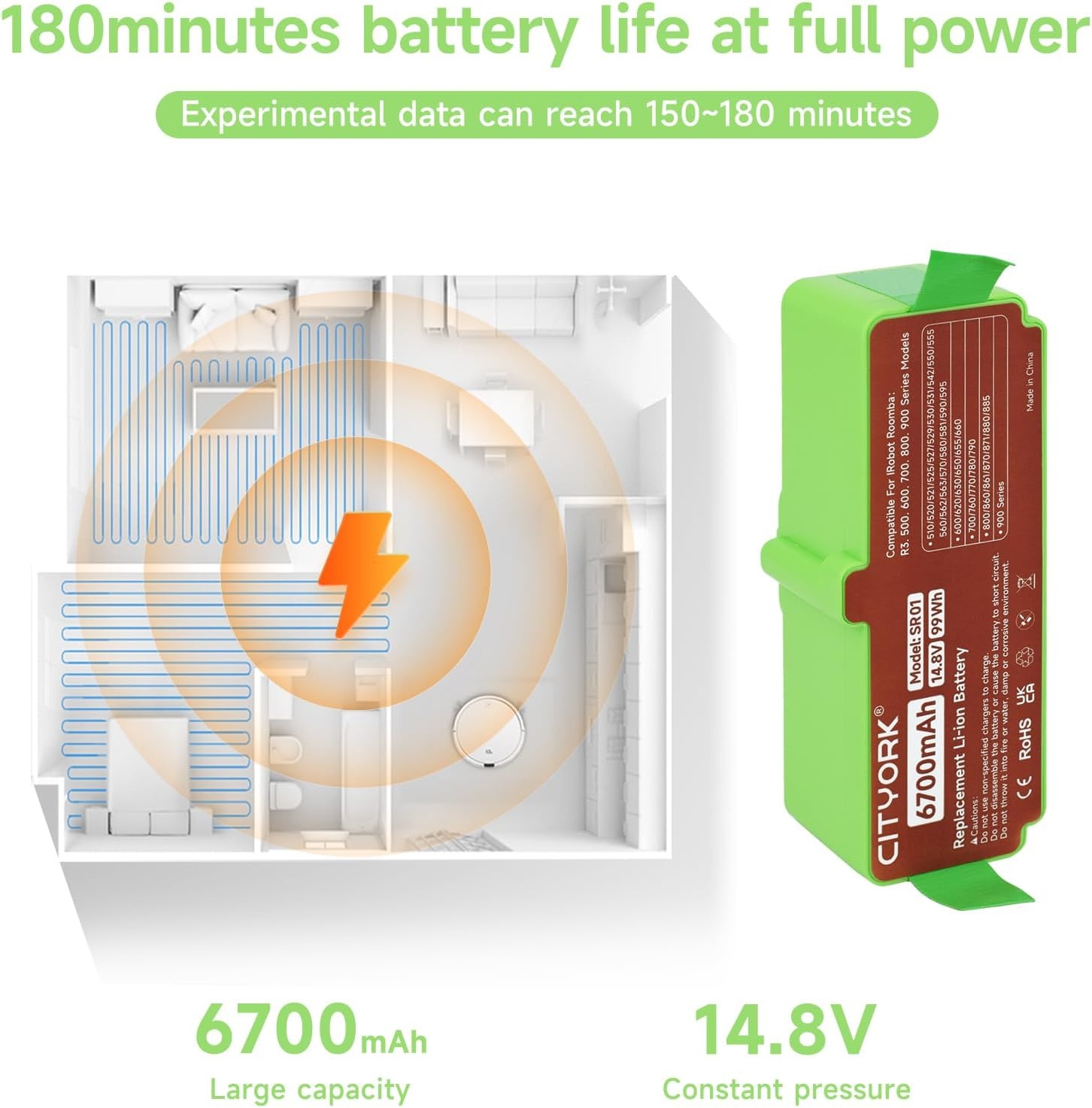 iRobot Roomba Accu 6700mAh 14.8V Li-ion - 45% Korting!