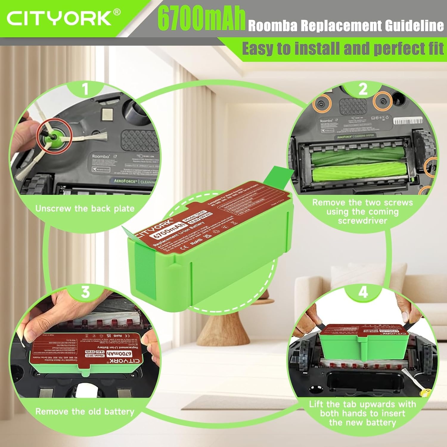 iRobot Roomba Accu 6700mAh 14.8V Li-ion - 45% Korting!