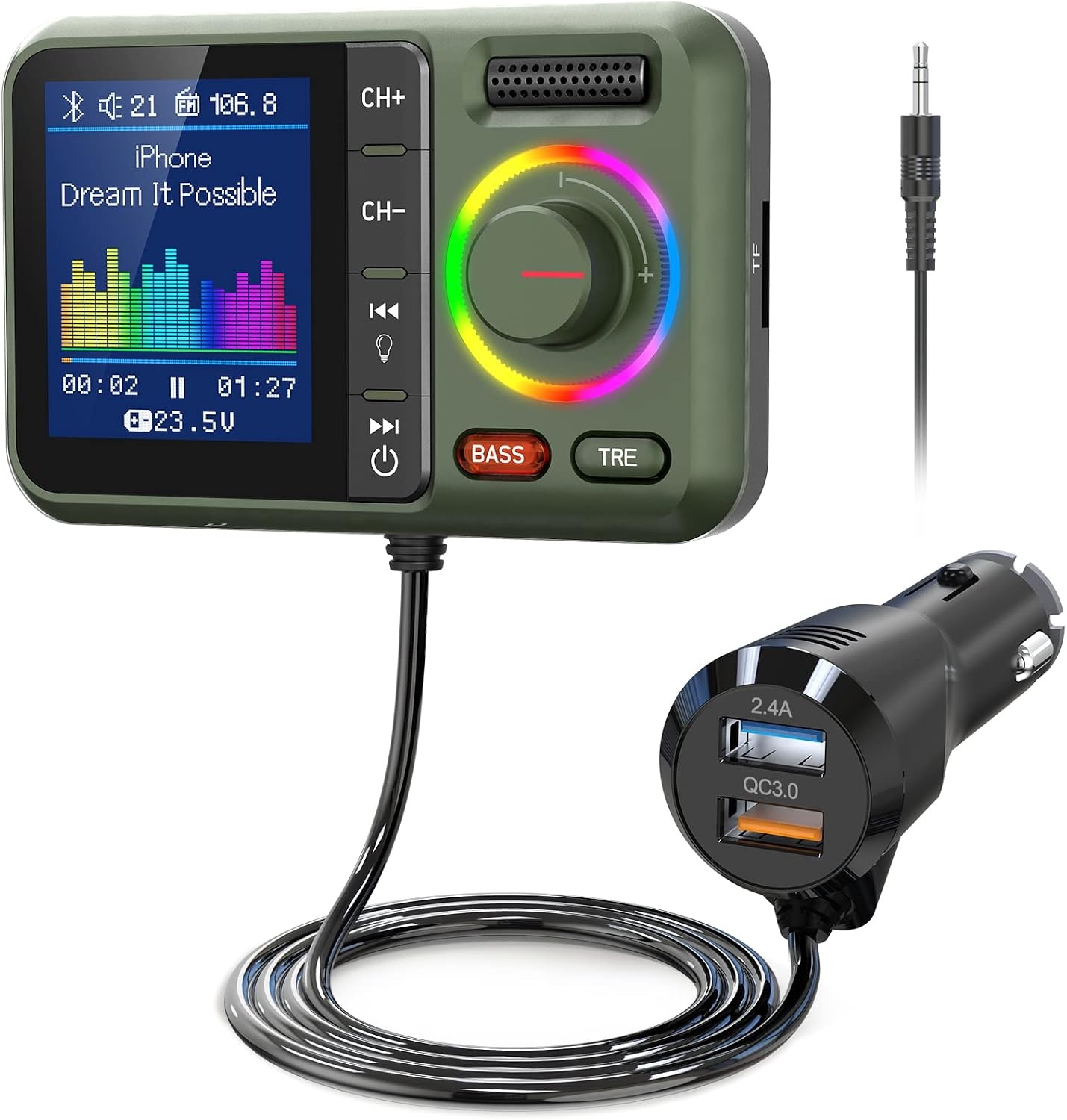 Bluetooth FM Transmitter Auto - Handsfree & Muziek (33% Korting)