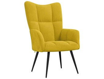 vidaXL Relaxstoel Fluweel Mosterdgeel - 54% Korting!