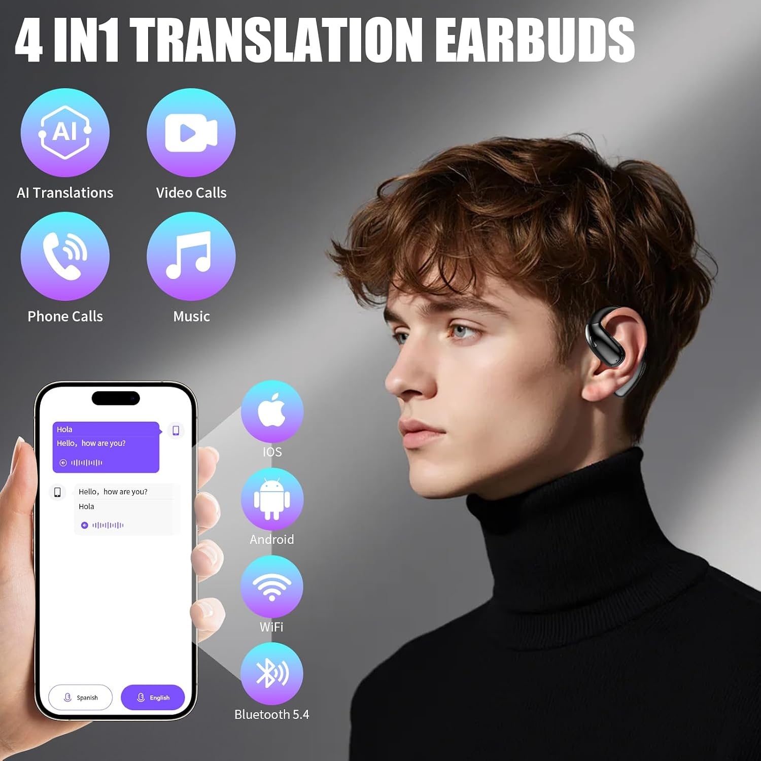 AI Vertaal Oordopjes: 164 Talen, Real-time & Open-Ear - 34% Korting!