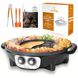 Elektrische Hotpot & BBQ Grill 2-in-1 (8 pers.) - 2200W - Rookloos