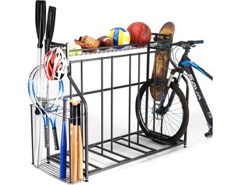 4-Bike Stand, Fiets Floor Parking Stand, Fiets Stand vloer, Fietsenstalling voor Garage Gebruik voor Mountain, Hybride, Kinderfietsen, Indoor Outdoor Bike,