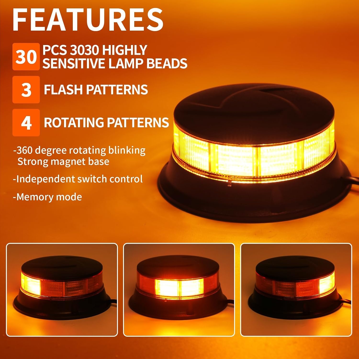 Amber LED Waarschuwingslicht Stroboscoop - 41% Korting!