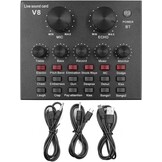 V8 Live Sound Card, Audio Mixer USB External Sound Card Live Broadcast KTV Sound Card For Dual Mobile Phone For Live KTV Voice Chat