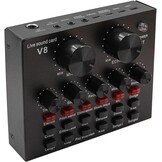 V8 Live Sound Card, Audio Mixer USB External Sound Card Live Broadcast KTV Sound Card For Dual Mobile Phone For Live KTV Voice Chat