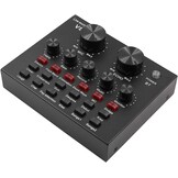 V8 Live Sound Card, Audio Mixer USB External Sound Card Live Broadcast KTV Sound Card For Dual Mobile Phone For Live KTV Voice Chat