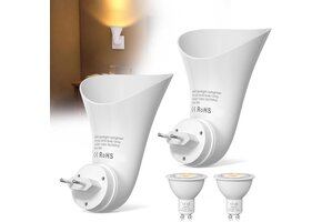 2x GU10 LED Wandspot met Stekker - 3000K Warm Wit - Draaibaar