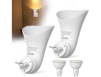 GU10 LED Applique Spot Mural avrc EU Prise para Interieur, Lumière chaude 3000K, avec Ampoule LED GU10,Pack de 2