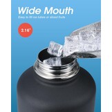 Coolflask Geïsoleerde Waterfles 2 Liter - RVS Drinkfles - Zwart