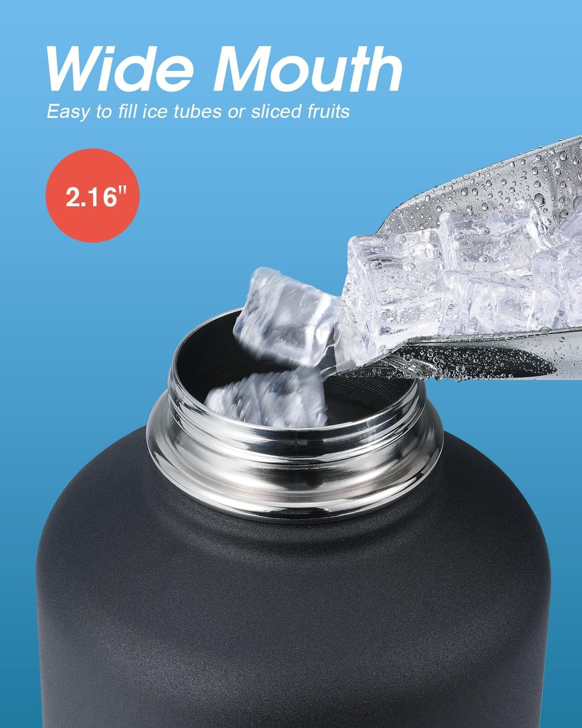 Coolflask Geïsoleerde Waterfles 2 Liter - RVS Drinkfles - Zwart