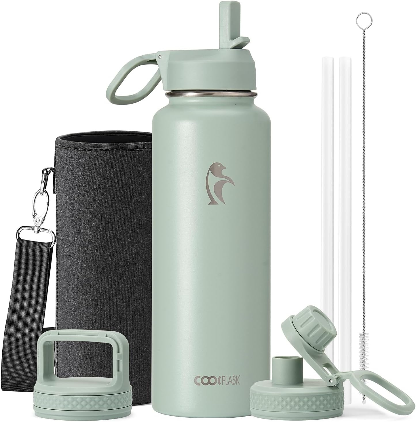 Coolflask Geïsoleerde Waterfles 2 Liter - RVS Drinkfles - Zwart