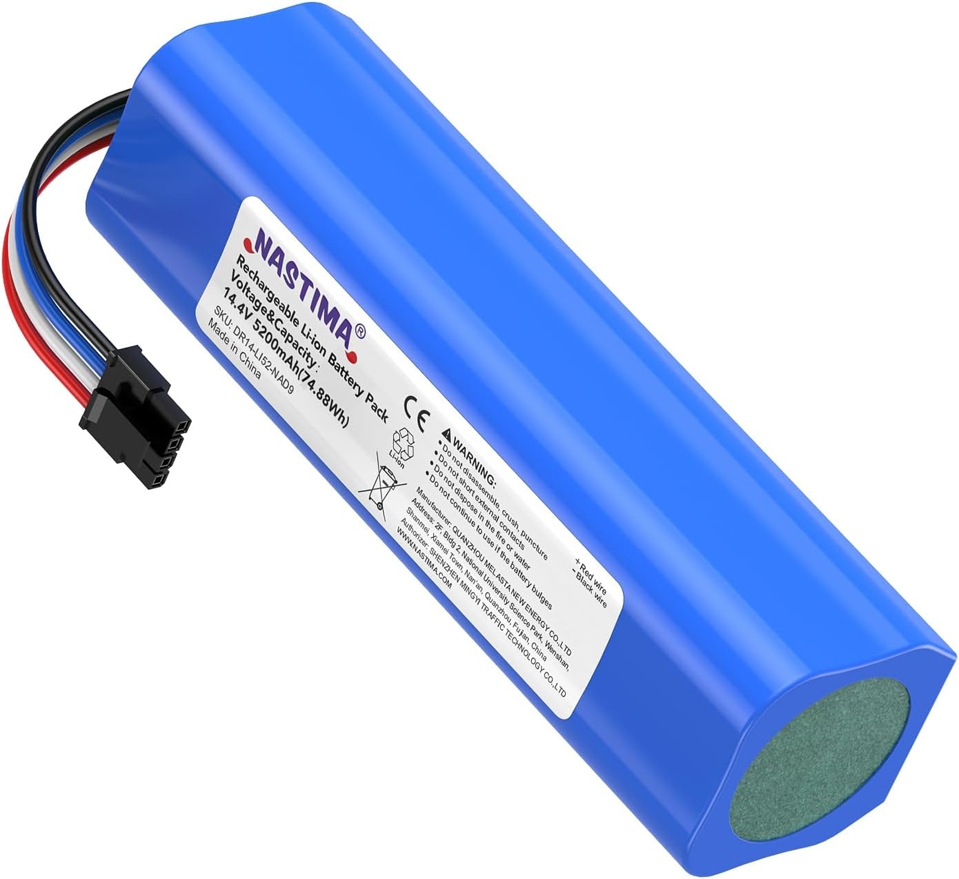 NASTIMA 14.4V 5200mAh Replacement Battery for Dreame D9 F9 L10, Li-ion Battery Compatible with Dreame D9 Pro, D10s, D10 Plus, L10s Pro, L10s Ultra Series Vacuum Cleaners