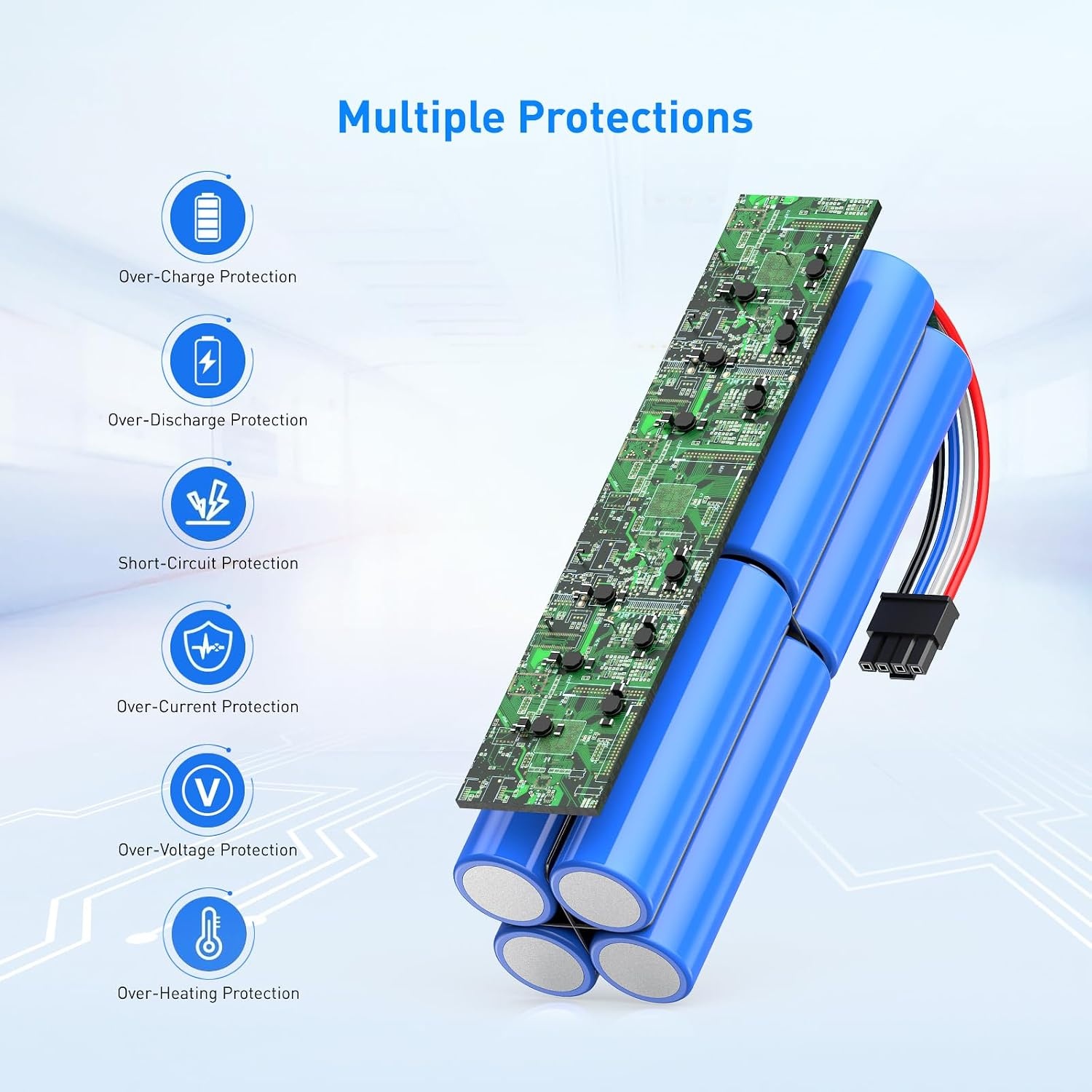 NASTIMA 14.4V 5200mAh Replacement Battery for Dreame D9 F9 L10, Li-ion Battery Compatible with Dreame D9 Pro, D10s, D10 Plus, L10s Pro, L10s Ultra Series Vacuum Cleaners