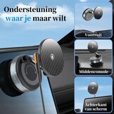PlusAcc Vacuüm mobiele telefoonhouder auto met oplaadfunctie - zuignap 360° draaibaar inklapbare magnetische telefoonhouder voor Magsafe iPhone 17/16/15/14/13/ Samsung S20-S25 aan voorruit/dashboard