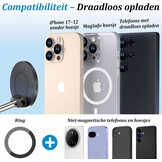 PlusAcc Vacuüm mobiele telefoonhouder auto met oplaadfunctie - zuignap 360° draaibaar inklapbare magnetische telefoonhouder voor Magsafe iPhone 17/16/15/14/13/ Samsung S20-S25 aan voorruit/dashboard
