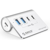 USB Hub 10 Gbps met 4 poorten (2x USB-A, 2x USB-C) - Aluminium, 59% Korting