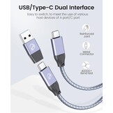 USB Hub 10 Gbps met 4 poorten (2x USB-A, 2x USB-C) - Aluminium, 59% Korting