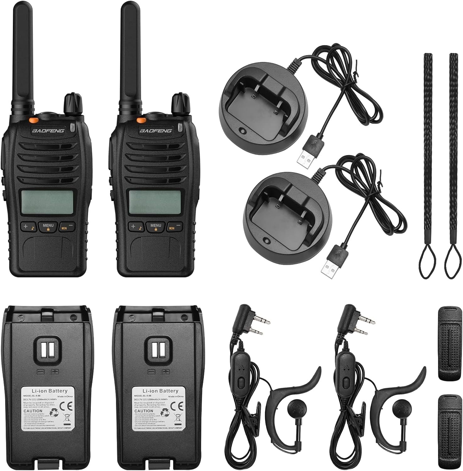 Baofeng BF-88ST Pro PMR446 Walkie-Talkies - Set van 2 - Zwart