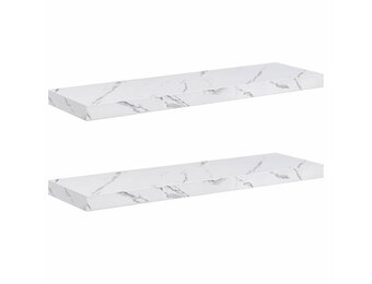 vidaXL Wandplank 2 pcs Wit Marmer 80 x 23,5 x 4 cm Bewerkt hout