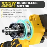 Mini Chainsaw with 1000W Brushless Motor, 8" & 6" Chainsaw, Automatic Oil Supply & Toolless Chain Tension and 2*2000mAh for Branching & Woodcarving