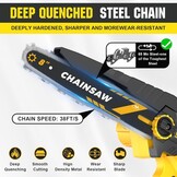 Mini Chainsaw with 1000W Brushless Motor, 8" & 6" Chainsaw, Automatic Oil Supply & Toolless Chain Tension and 2*2000mAh for Branching & Woodcarving