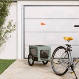vidaXL Hondenfietstrailer oxfordstof en ijzer grijs en zwart